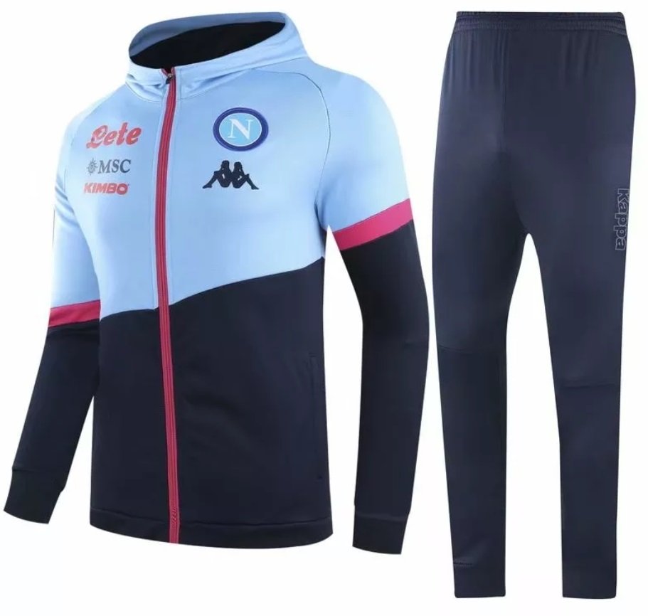 Kit treinamento oficial Kappa Napoli 2020 2021 Azul e Preto